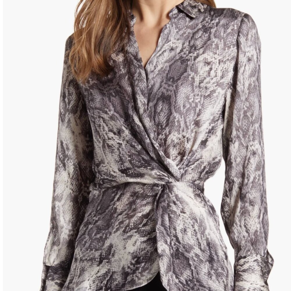 Vince Camuto - Snake Print Twist Peplum Blouse